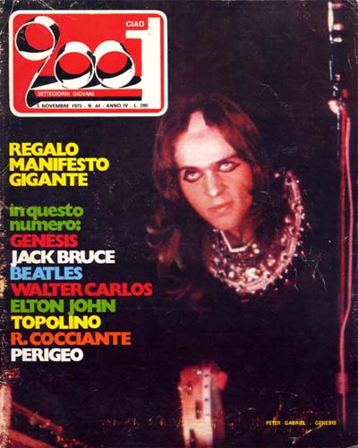 Coprtina di Ciao 2001 sui Genesis, novembre 1972